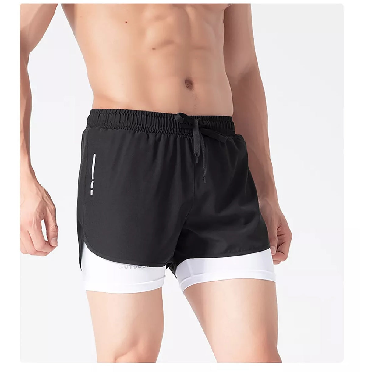 FORCE SHORT CON LICRA - NEGRO/BLANCO-NEGRO