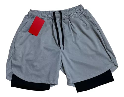 FORCE SHORT CON LICRA - GRIS-NEGRO/GRIS